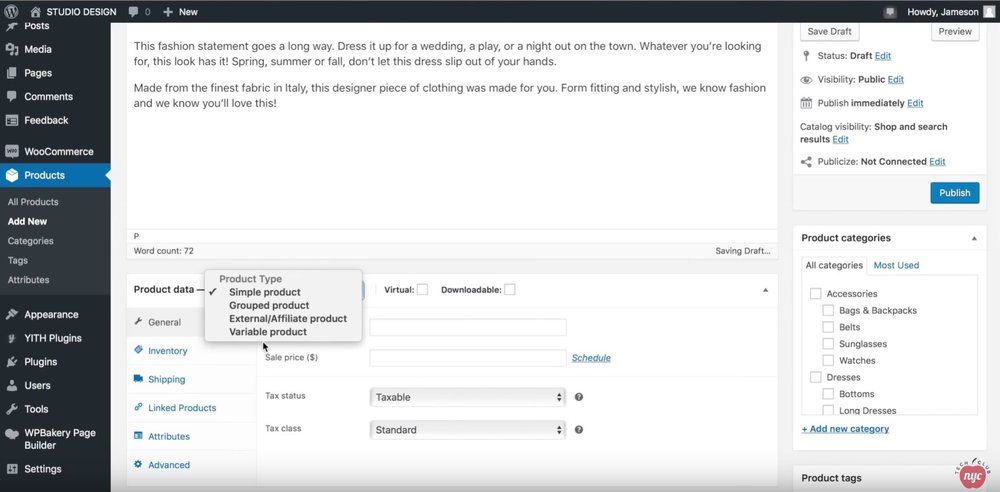 PRO TIP: This WooCommerce inventory variations screenshot was taken from the video below. If you want a full in-depth analysis of the inventory management system built into WooCommerce, be sure to check the video out.