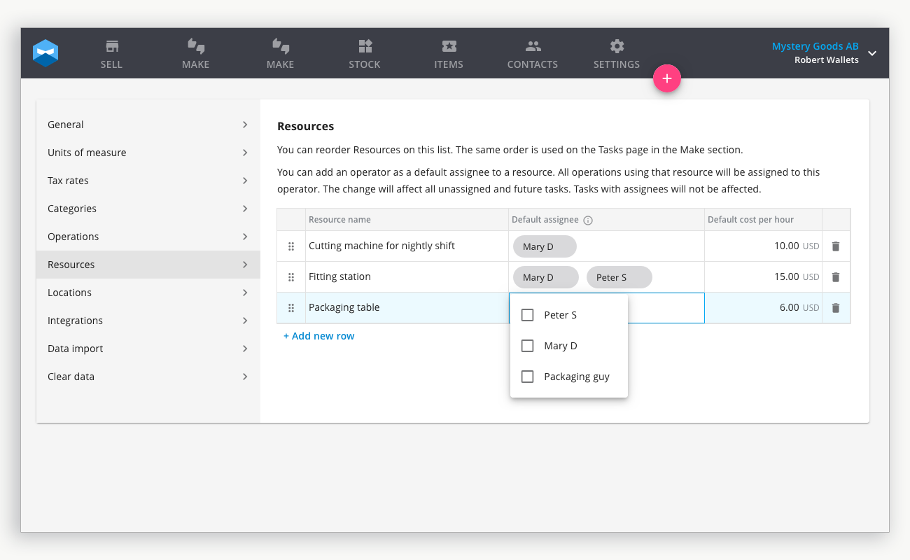 Hidden Caption: Automatically give tasks to operators by setting them as the default assignee.