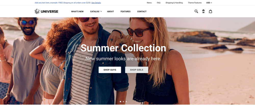 universe shopify theme