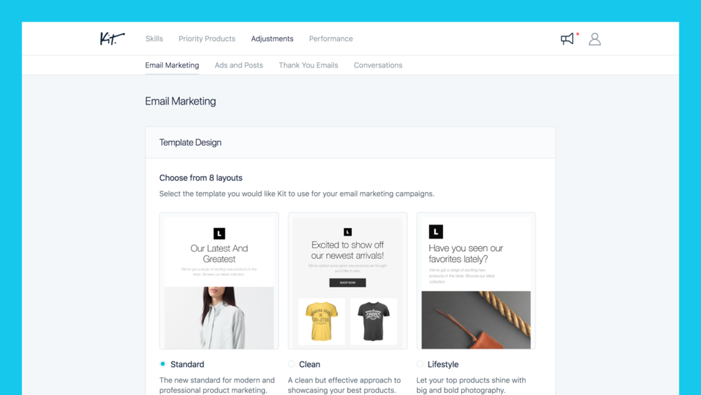 Kit is a brilliantly smart Shopify tool. As well as giving you insights into your current marketing efforts, it’s also going to give you tips for new directions to go in too.