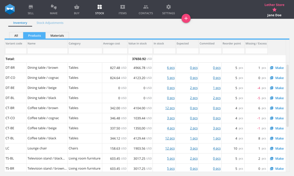 The sheer amount of details on hand is what makes Katana such a great solution to your Shopify inventory issues. You don’t have to be trawling through spreadsheets to find answers to simple questions, because it's all there on a single dashboard.