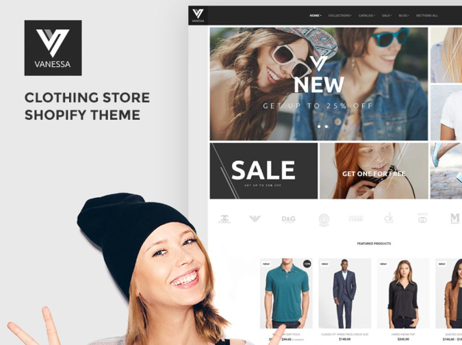 Vanessa is a brilliant example to lead the way for choosing a Shopify theme that converts well for clothing stores.